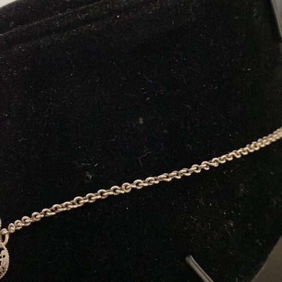 Vintage Sterling Silver Filigree Flower Choker Necklace - Picture 6 of 8